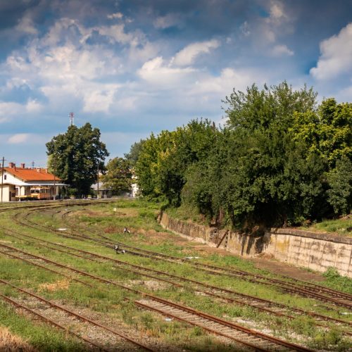 Shut down, abandoned train station in Oravita, Romania